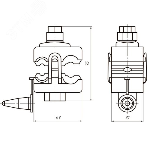 Зажим ответвительный CTN 70 P 16-150/4-35