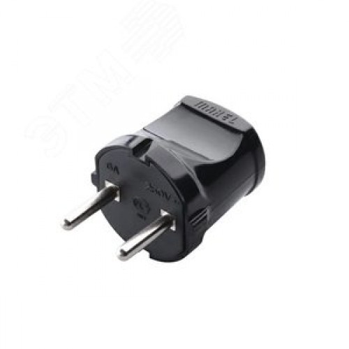 Вилка без заземления черная