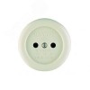 Розетка наружная без заземления круглая (керамика)