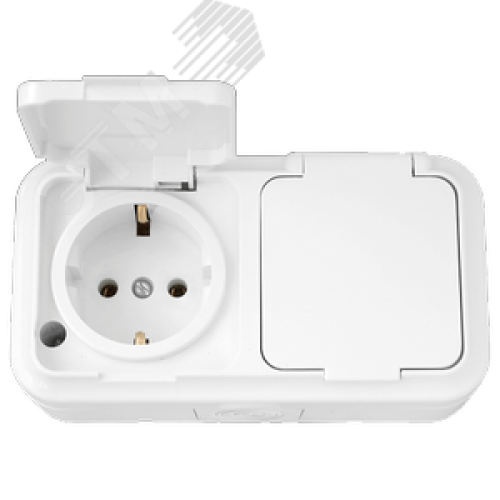 Розетка брызгозащищенная двойная наружная с заземлением IP54