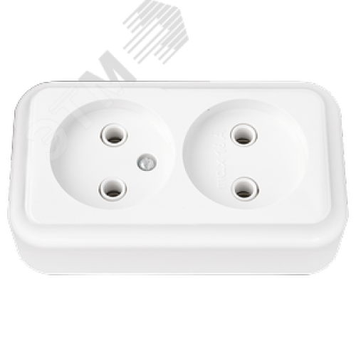 Розетка двухместная открытой установки (без монтажной панели) РА16-238
