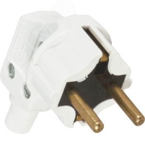 Вилка с заземлением Г-образная со стальным штырем