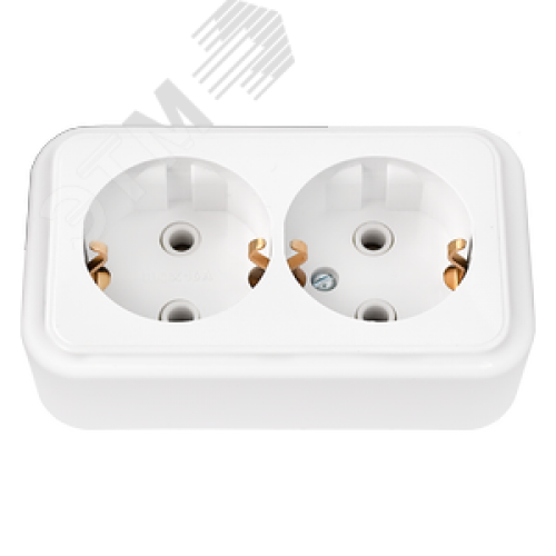 Беларусь Розетка двойная с заземлением наружная