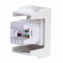 Компьютерная розетка RJ-45, кат. 5е, 8P8C, Viva, белая, 1 модуль