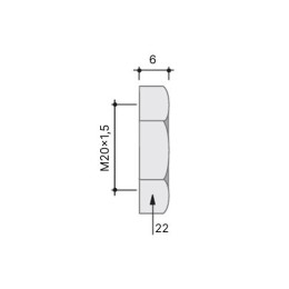 Гайка M20x1.5 никелированная латунь