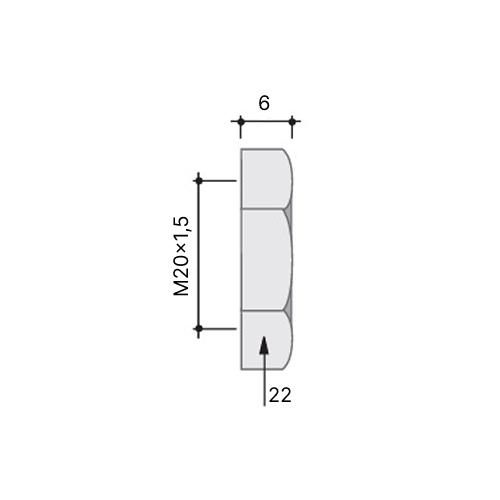 Гайка M20x1.5 никелированная латунь