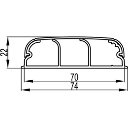 Кабель-канал 70х22 плинтусный треxсекционный с крышкой IN-Liner FRONT