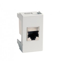 Компьютерная розетка RJ-45, кат. 5е, экранированная, 8P8C, Viva, белая, 1 модуль