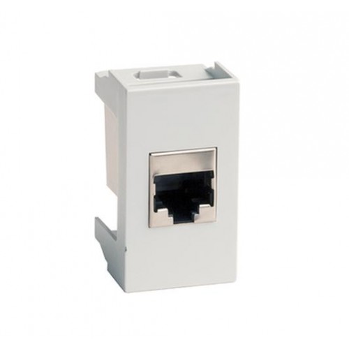 Компьютерная розетка RJ-45, кат. 5е, экранированная, 8P8C, Viva, белая, 1 модуль