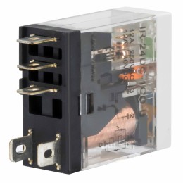 Реле миниатюрное промышленное, 1CO, коммутируемый ток 12 А, AgSnO, напряжение 24V DC, опция – тест-кнопка+светодиод+защитный диод