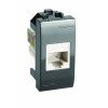 BRAVA Розетка компьютерная RJ45 (разъем PcNet) 1 модуль категория 5е черная
