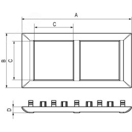 Avanti Рамка-суппорт белая для In-liner Front, 2 модульная