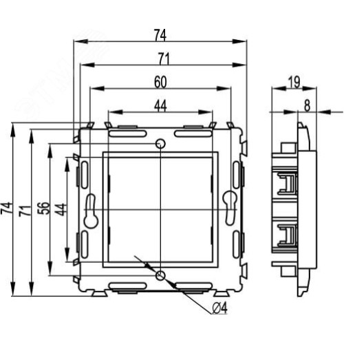 BRAVA Каркас 2 модуля белый IN-Liner FRONT