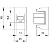 Компьютерная розетка RJ-45, кат. 5е, 8P8C, Viva, белая, 1 модуль