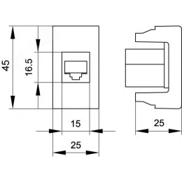 Компьютерная розетка RJ-45, кат. 5е, 8P8C, Viva, белая, 1 модуль