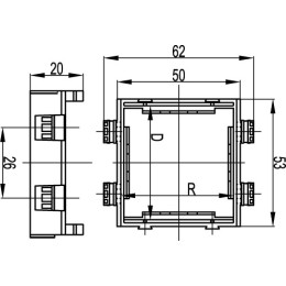 In-Liner Front каркас под 2 модуля 45х45 белый