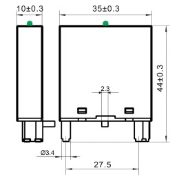 Модуль индикации и защиты, LED зеленый+Варистор A1+, 24V AC/DC
