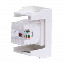 Компьютерная розетка RJ-45, кат. 6, 8P8C, Viva, белая, 1 модуль