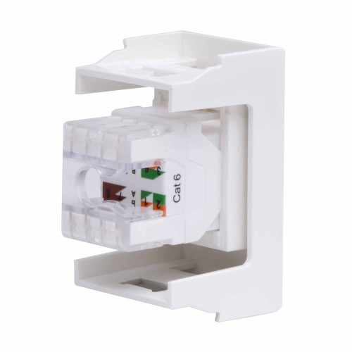 Компьютерная розетка RJ-45, кат. 6, 8P8C, Viva, белая, 1 модуль