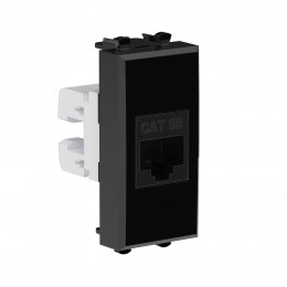 Avanti Компьютерная розетка RJ-45 без шторки      модульная кат.5е Черный квадрат 1 модуль