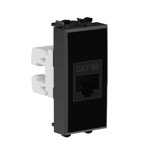 Avanti Компьютерная розетка RJ-45 без шторки      модульная кат.5е Черный квадрат 1 модуль