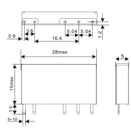 Реле миниатюрное ультратонкое, 1CO, коммутируемый ток 6 А, AgSnO напряжение 24V DC