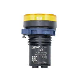 Сигнальная лампа со встроенным диодом 9-24В, желтая, зажим Plug-In