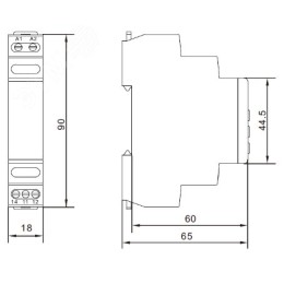 Реле контроля напряжения однофазное, конфигурация контакта 1CO, 110-240В AC/DC