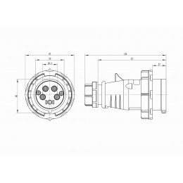 Вилка кабельная IP67 16A 3P+E+N 400V