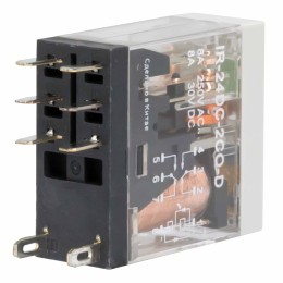 Реле миниатюрное промышленное, 2CO, коммутируемый ток 8 А, AgSnO, напряжение 24V DC, опция – тест-кнопка+светодиод+защитный диод
