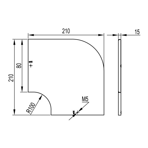 Крышка на угол CPO 90 горизонтальный 90° осн.80 в комплекте с метизами и пластинами PTCE