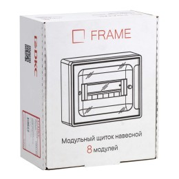 Щиток 8 мод настенный Фрейм (FRAME) ЩРн-п-8, белый, с тонированной дверцей, с 2 шинами PEN на 6 и 8 отв.
