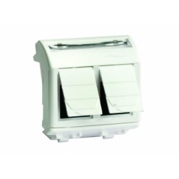 BRAVA Розетка компьютерная RJ45х2 категория 5е 2 разъема PcNet белая
