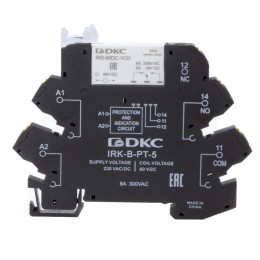 Реле интерфейсное, 1CO, коммутируемый ток 6 А, AgSnO, напряжение 230V AC/DC, push-in клеммы