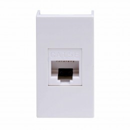 Компьютерная розетка RJ-45, кат. 5е, 8P8C, Viva, белая, 1 модуль