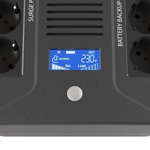 Источник бесперебойного питания line-interactive, Инфо ПДУ (Info PDU), 1000 ВА/600 Вт, 1/1,8xSchuko, LCD, 1x9Aч