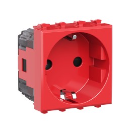Avanti Розетка ''Красный квадрат'', 2P+E, с защитными шторками, 2 модульная