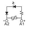 Модуль индикации и защиты, LED зеленый+Варистор A1+, 120V AC/DC