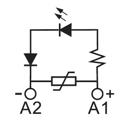 Модуль индикации и защиты, LED зеленый+Варистор A1+, 120V AC/DC