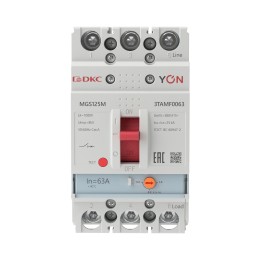 Выключатель автоматический YON max MGS125M 3P 50,4-63А 25кА с регулируемым термомагнитным расцепителем