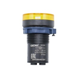Сигнальная лампа со встроенным диодом 220В, желтая, зажим Plug-In