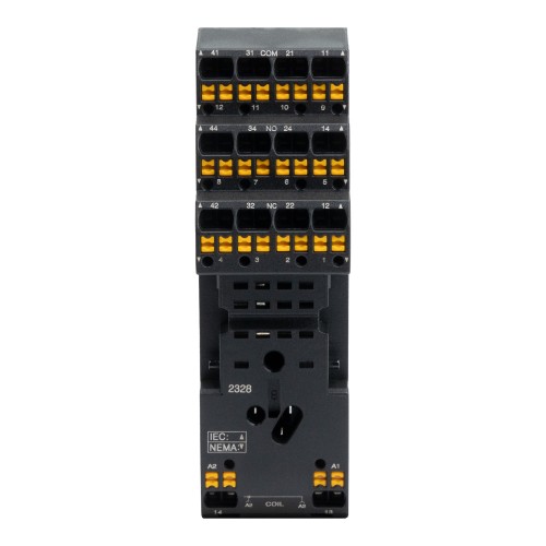 Колодка с клеммами push-in для реле на 4 группы IR-24DC/220DC/230AC-4CO