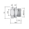 Муфта металлорукав-коробка DN 15 М20х1.5 наружная резьба