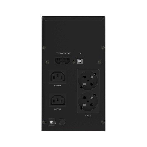 Источник бесперебойного питания line-interactive, Инфо Элсиди (Info LCD) 2000 ВА/1200 Вт, 1/1, 2xIEC C13, 2xSchuko, USB + RJ45, LCD, 2x9Aч