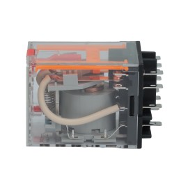 Реле миниатюрное силовое, 3CO, коммутируемый ток 16 А, AgSnO, напряжение 230V AC, опция – тест-кнопка+светодиод