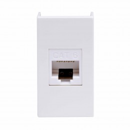 Компьютерная розетка RJ-45, кат. 6, 8P8C, Viva, белая, 1 модуль