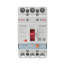 Выключатель автоматический YON max MGS125B 3P 32-40А 18кА с регулируемым термомагнитным расцепителем
