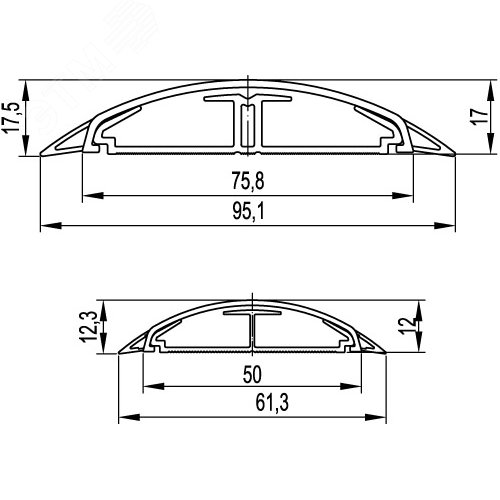 Канал напольный СSP-F 75x17 серый