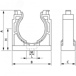 Держатель DN 23мм полиамид черный