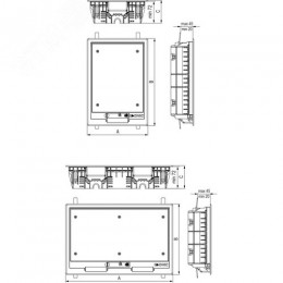 Лючок напольный c изменяемой глубиной 8 модулей